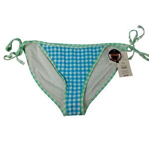 No Boundaries Junior Girls XL Blue and White Checkered Gingham Bikini Bottoms